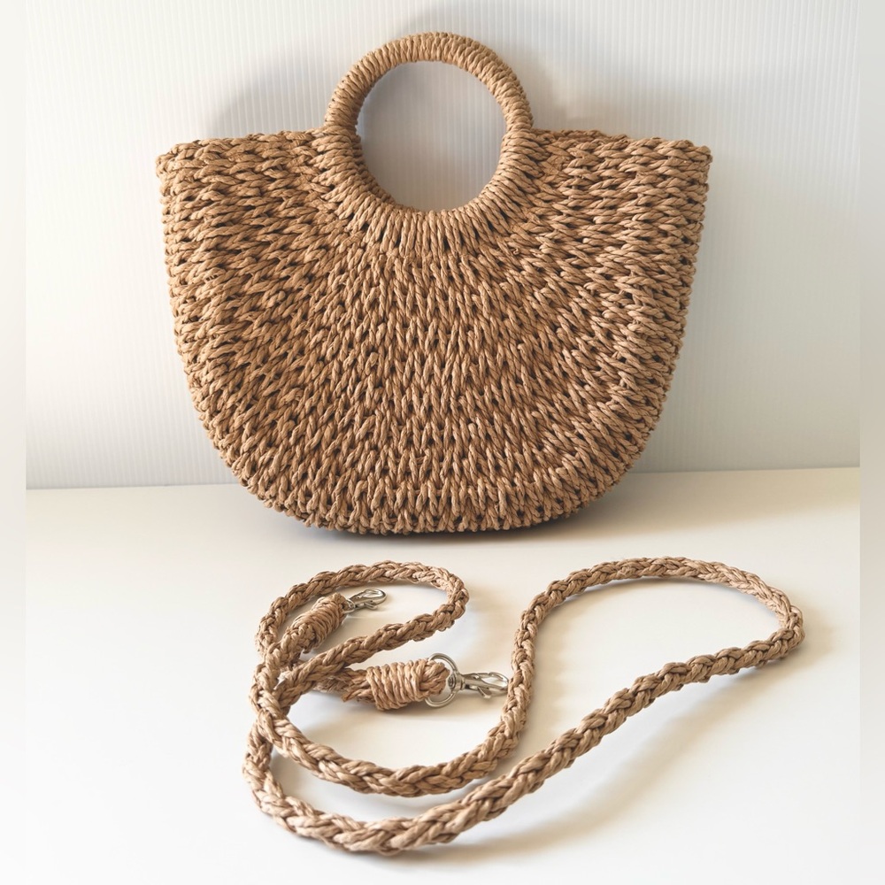 Straw Handbag Handwoven Lined Purse Tote Women's Bag New